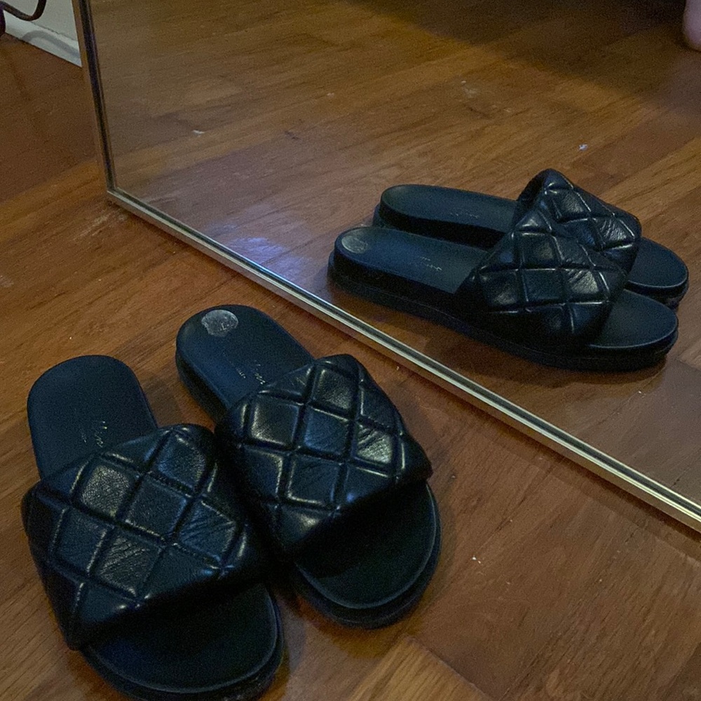 Black real leather sides made in Italy